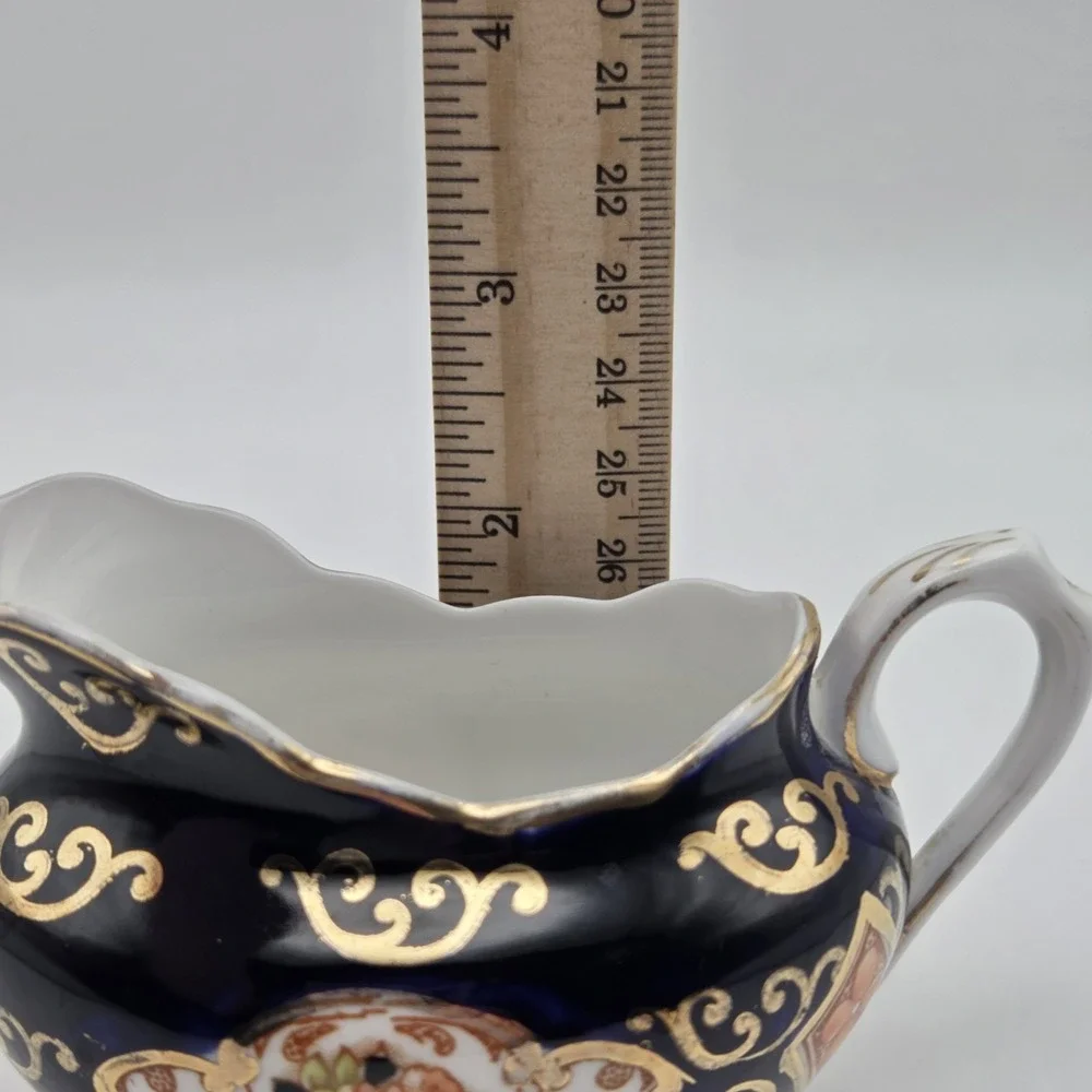 Vintage Royal Albert Crown China Heirloom Derby Creamer Cobalt Blue